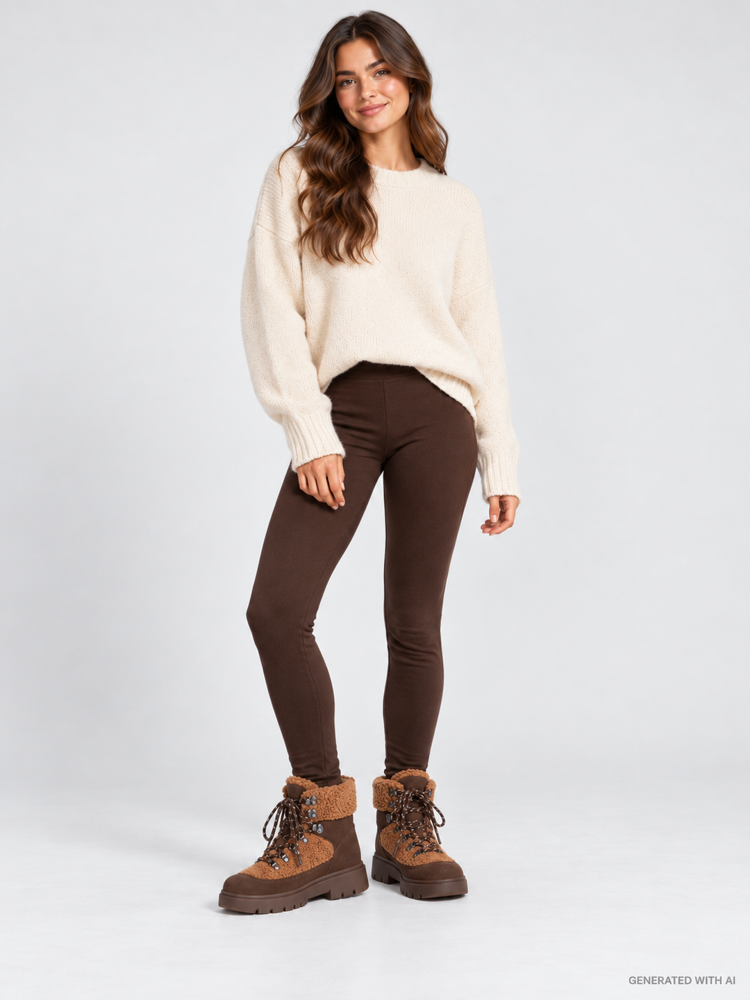 Moon Boot Combat Marrone in Teddy