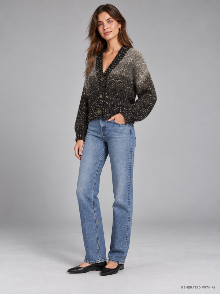 Cardigan dégradé con paillettes