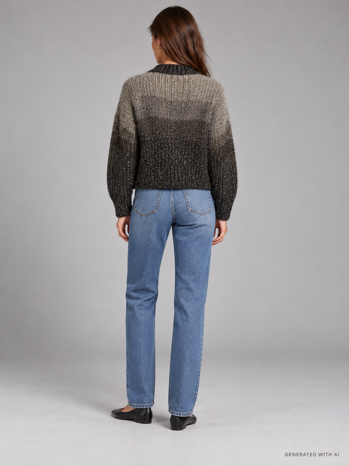 Cardigan dégradé con paillettes