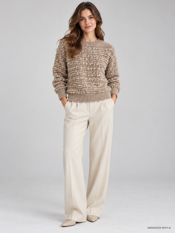 Maglia barchetta bouclé