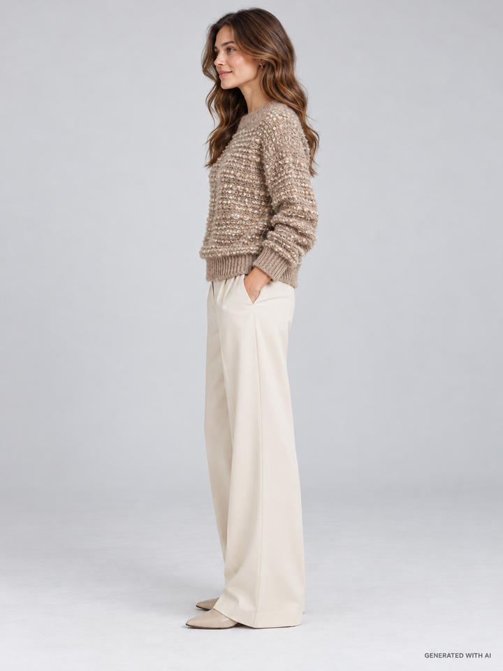 Maglia barchetta bouclé