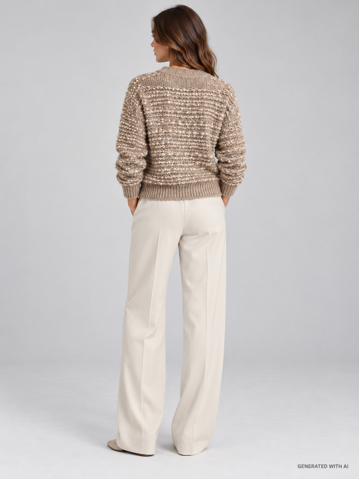 Maglia barchetta bouclé