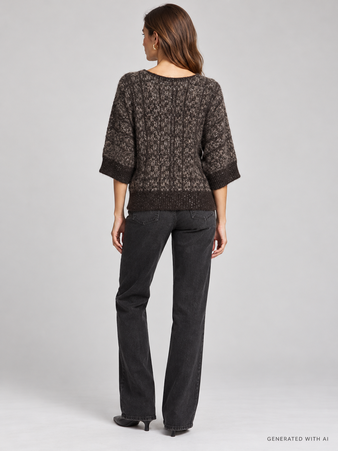 Maglia con Paillettes e Collo Rimovibile
