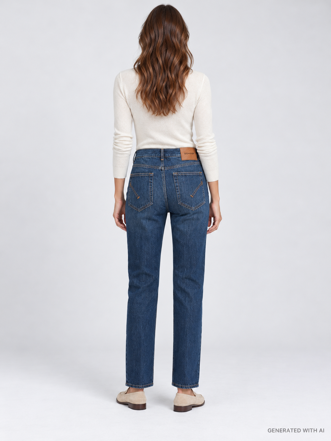 Jeans DAFNE in Denim Blu a Gamba Dritta