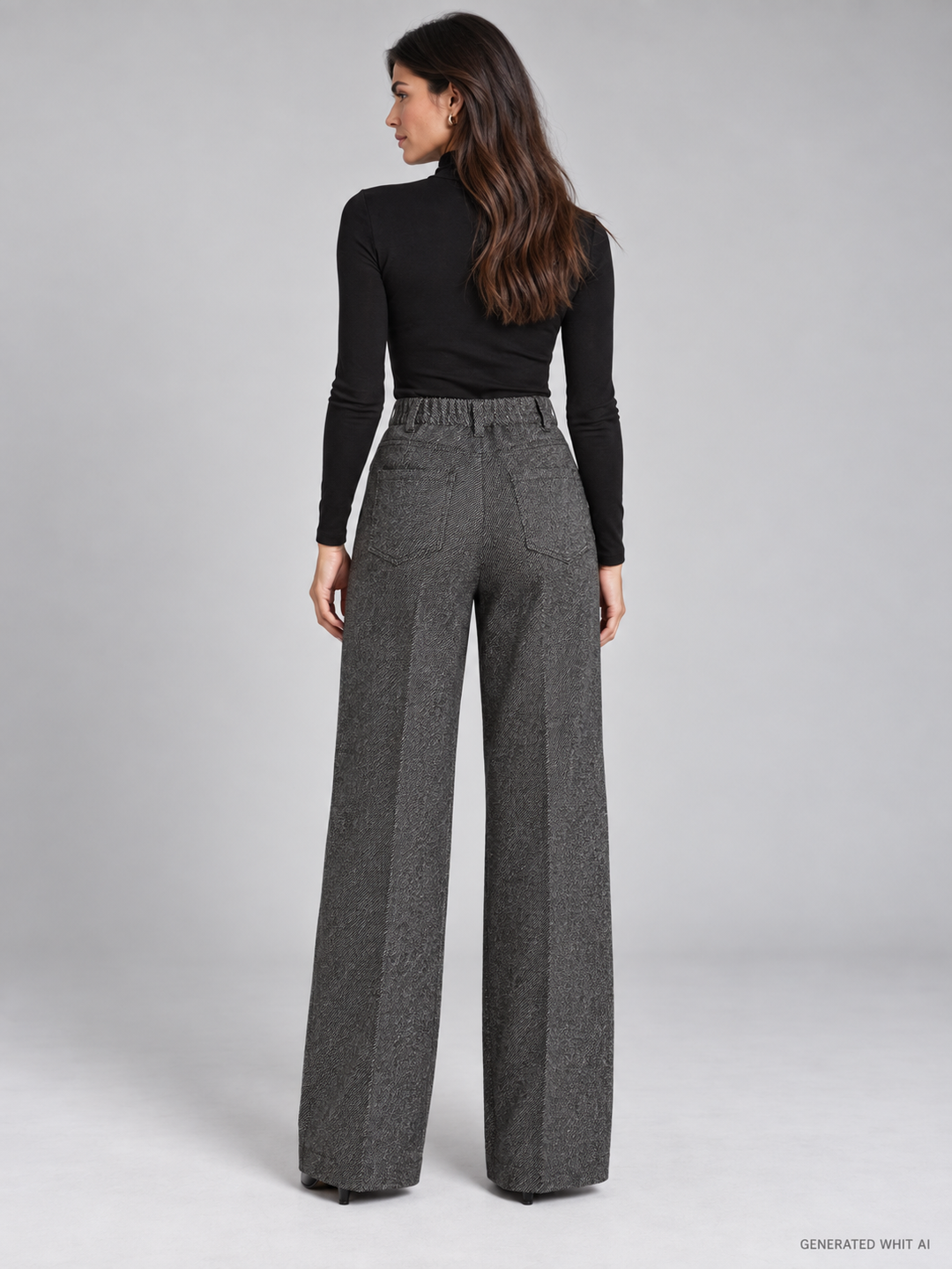 Pantalone wide leg in grisaglia bicolore