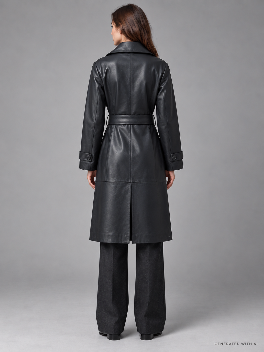 Trench lungo in pelle