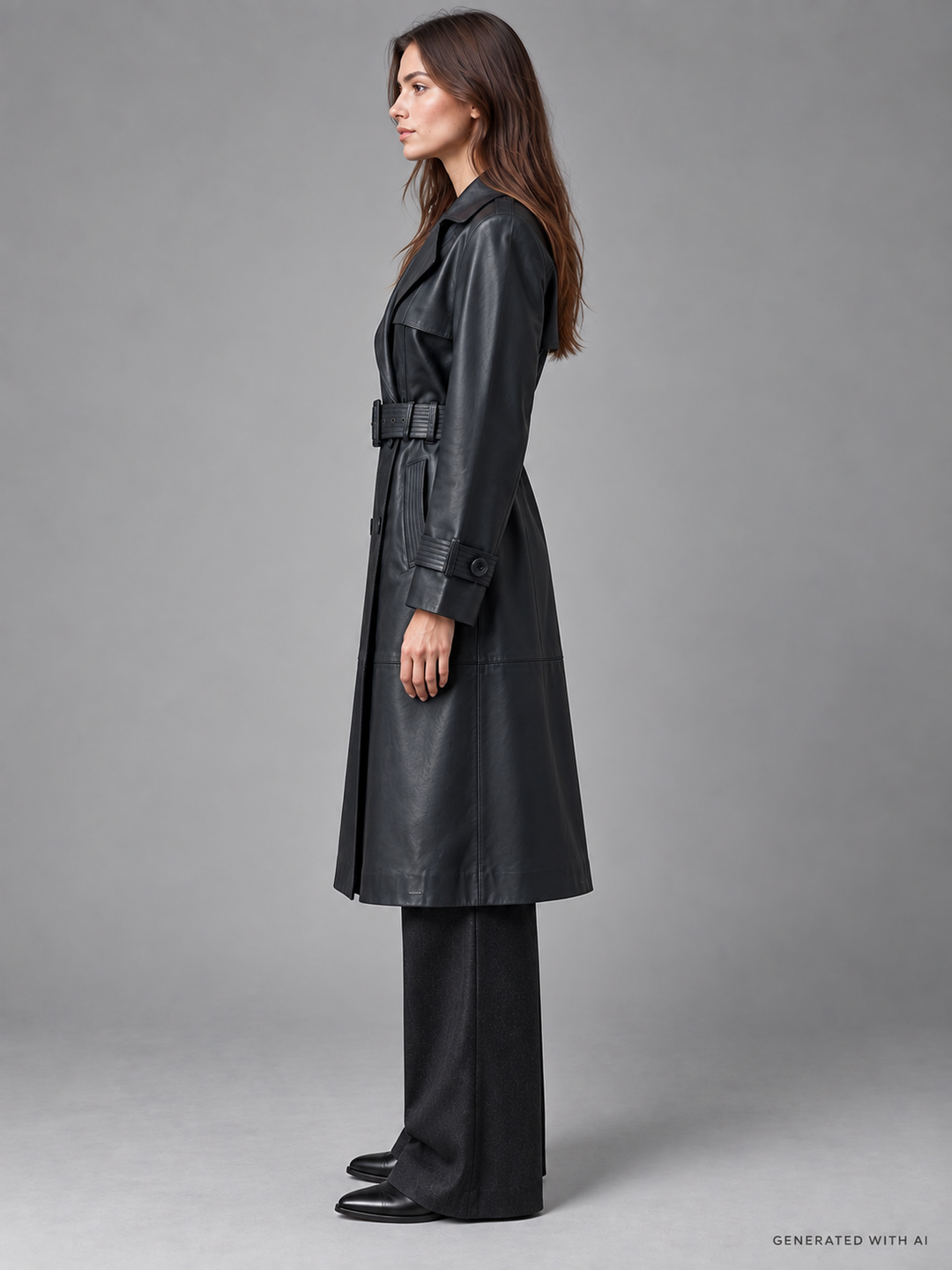 Trench lungo in pelle