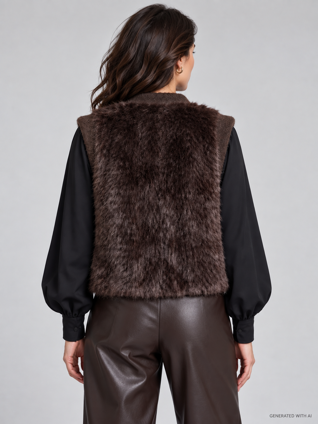 Gilet corto in ecopelliccia