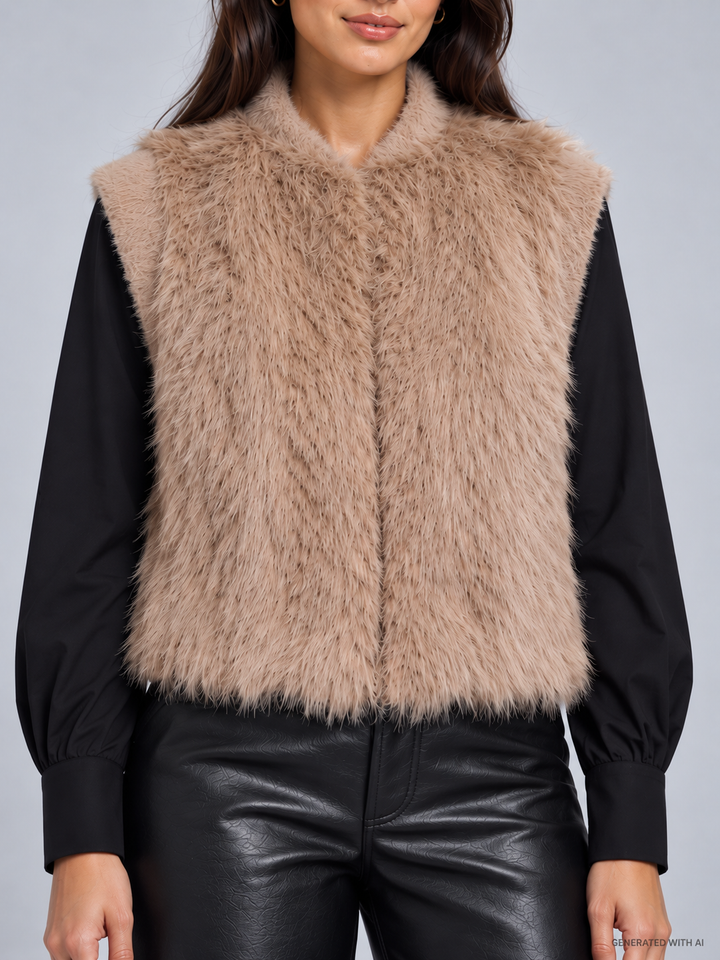 Gilet corto in ecopelliccia