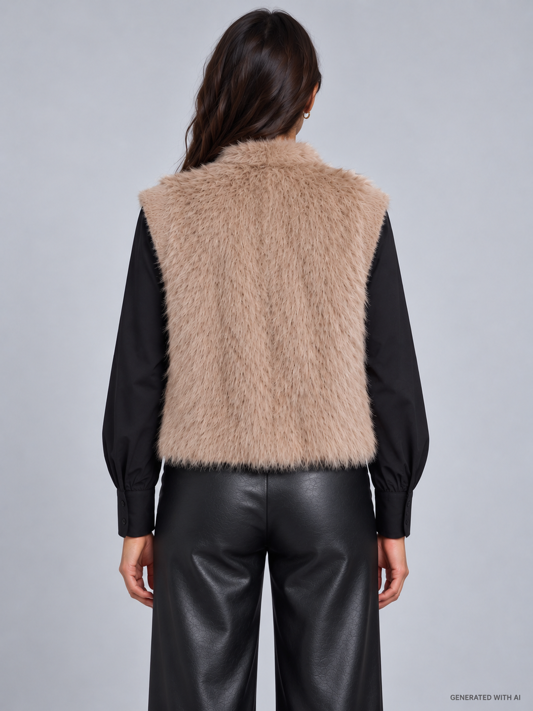 Gilet corto in ecopelliccia