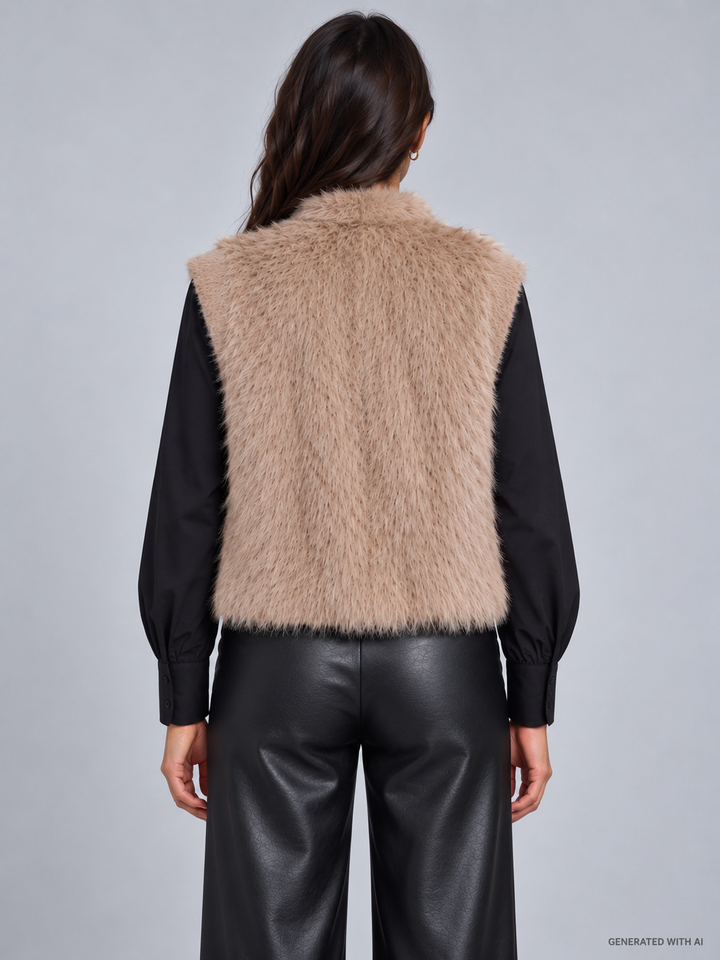 Gilet corto in ecopelliccia