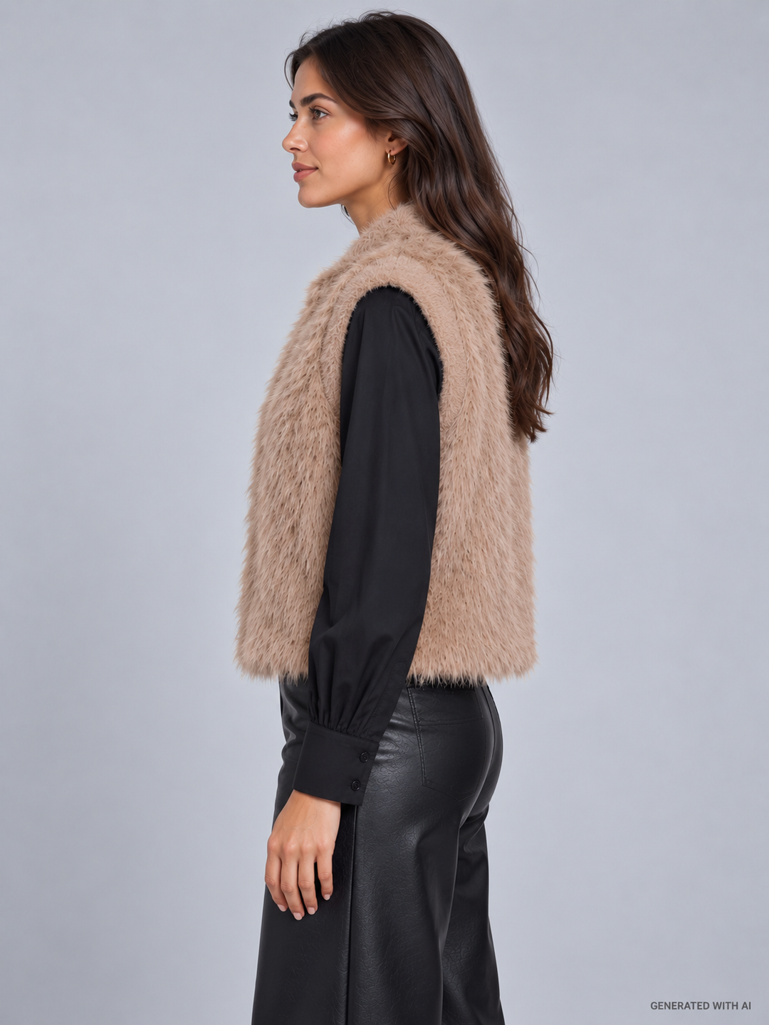 Gilet corto in ecopelliccia