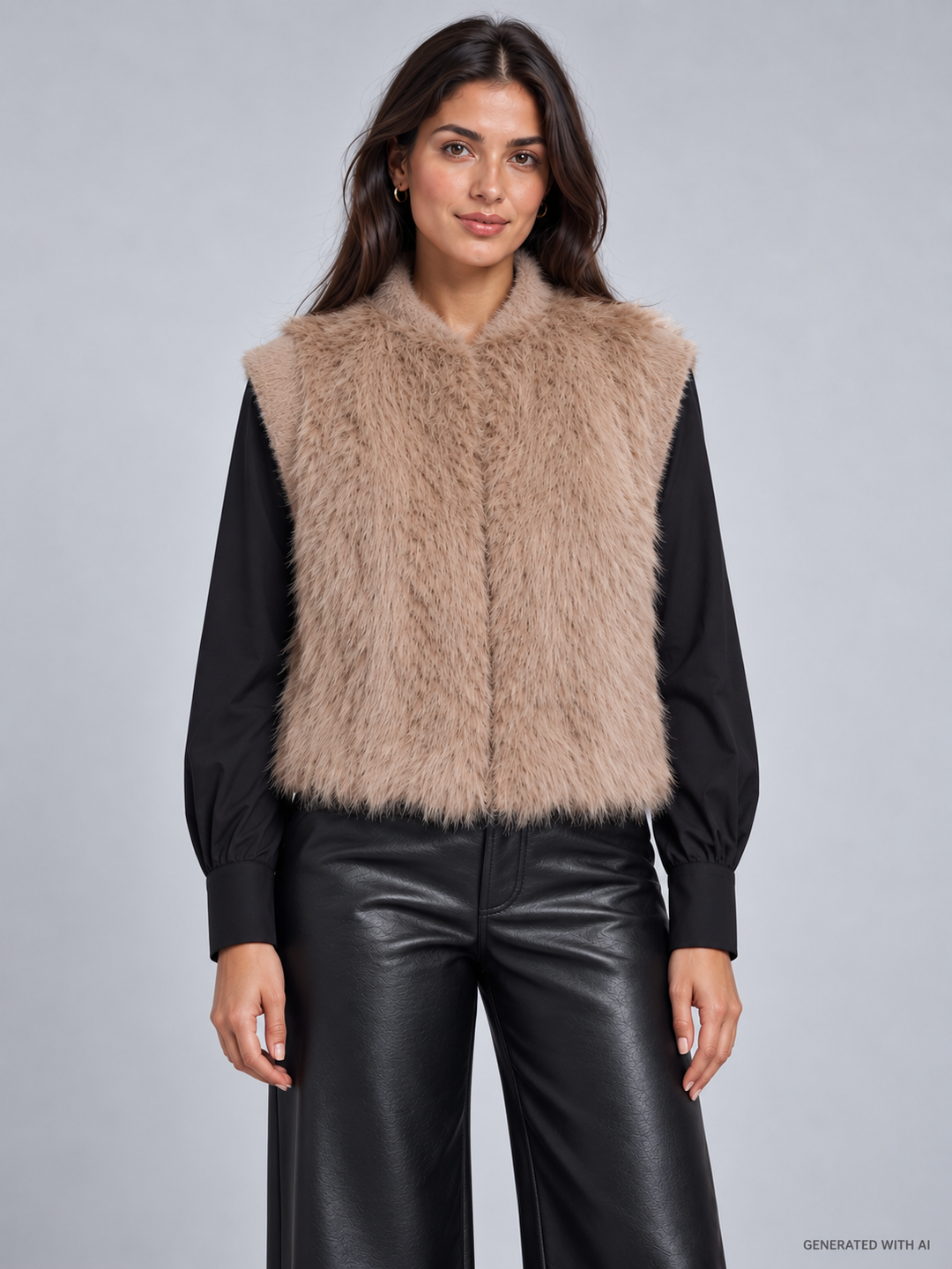 Gilet corto in ecopelliccia