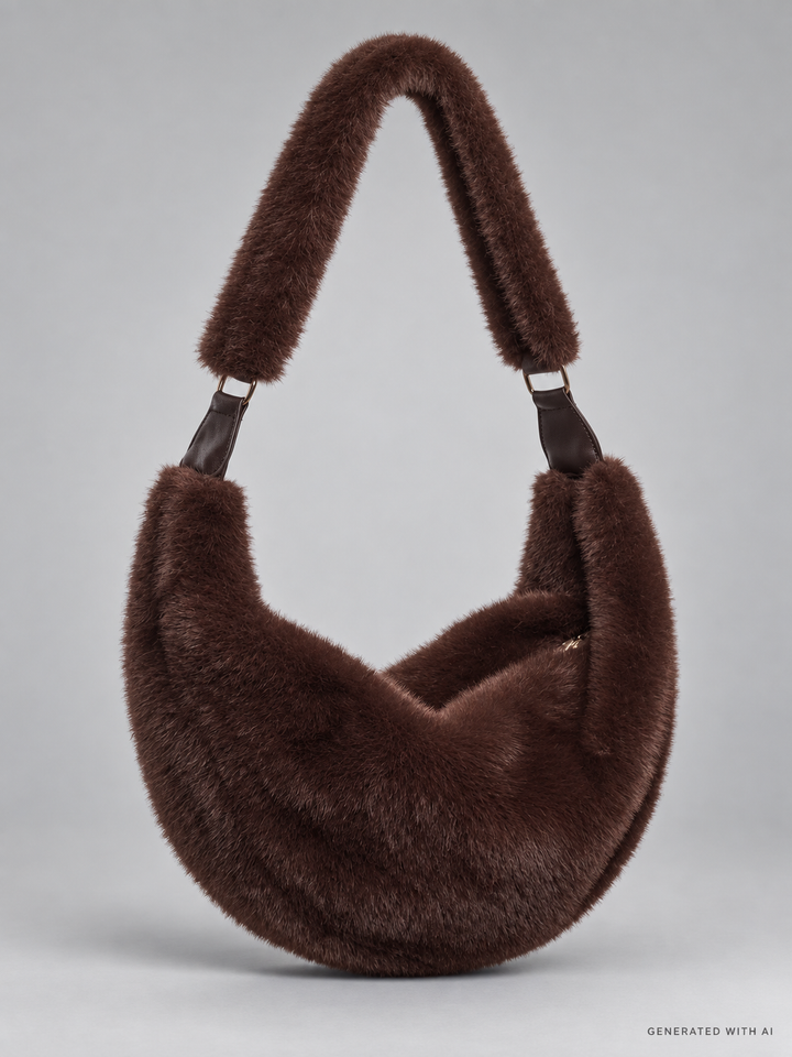 Borsa a tracolla in ecopelliccia