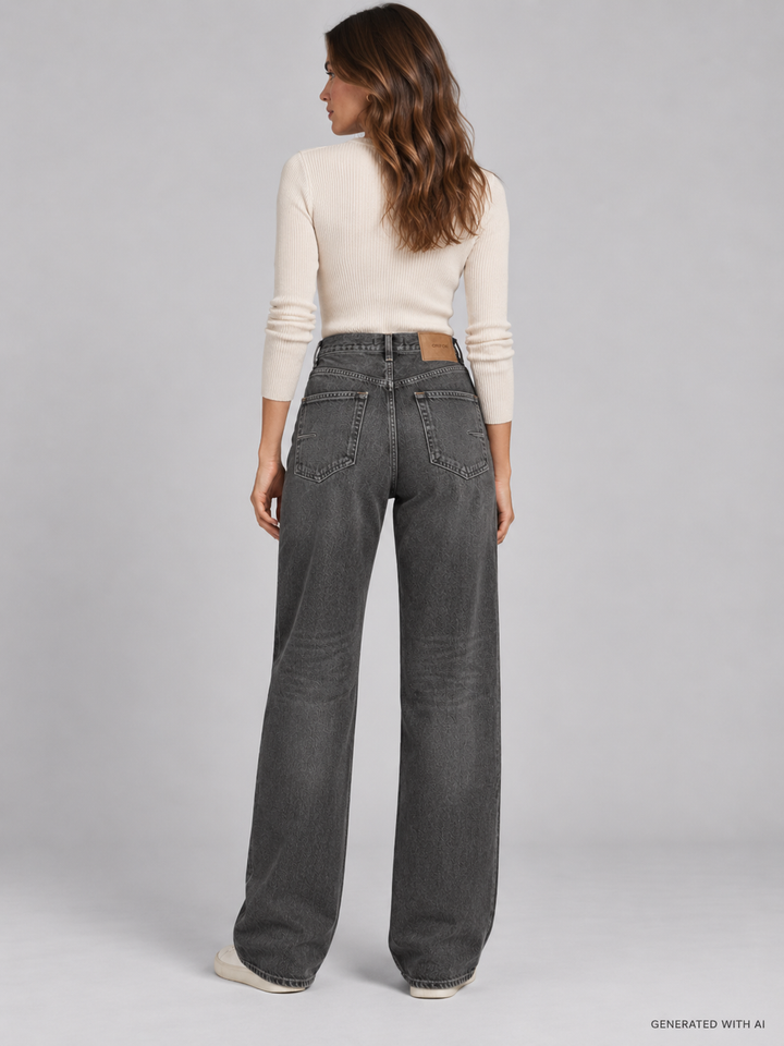 Jeans BERYL wide leg nero lavato