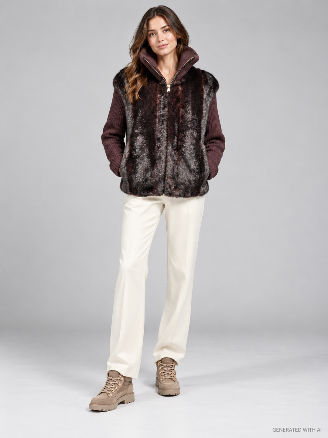 Giacca Gray Fur marrone