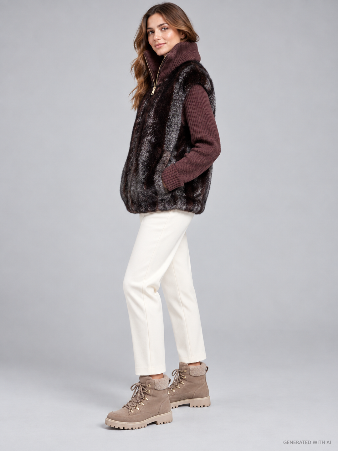Giacca Gray Fur marrone