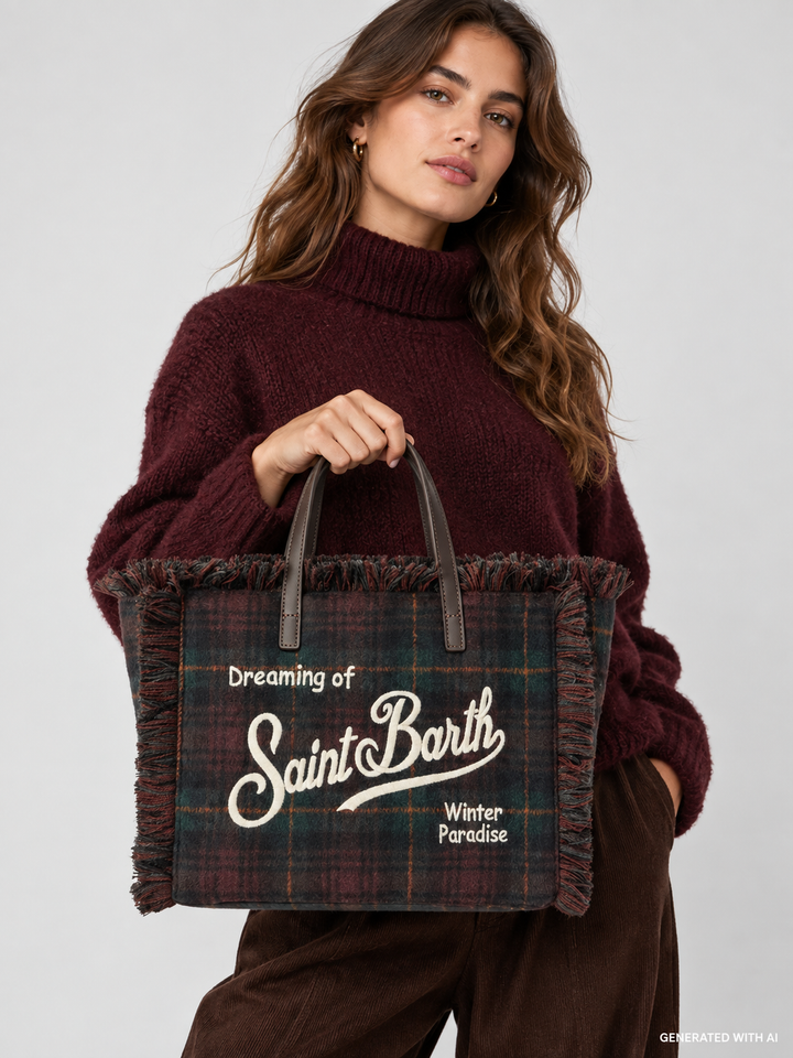 Borsa Colette in misto lana tartan