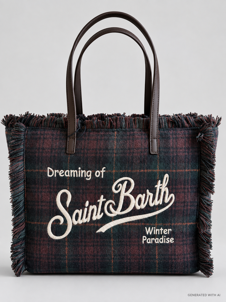 Borsa Vanity in tartan misto lana