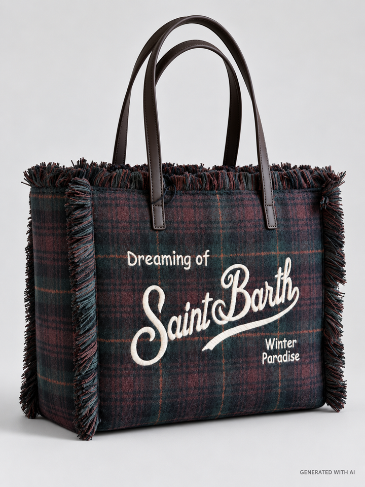 Borsa Vanity in tartan misto lana