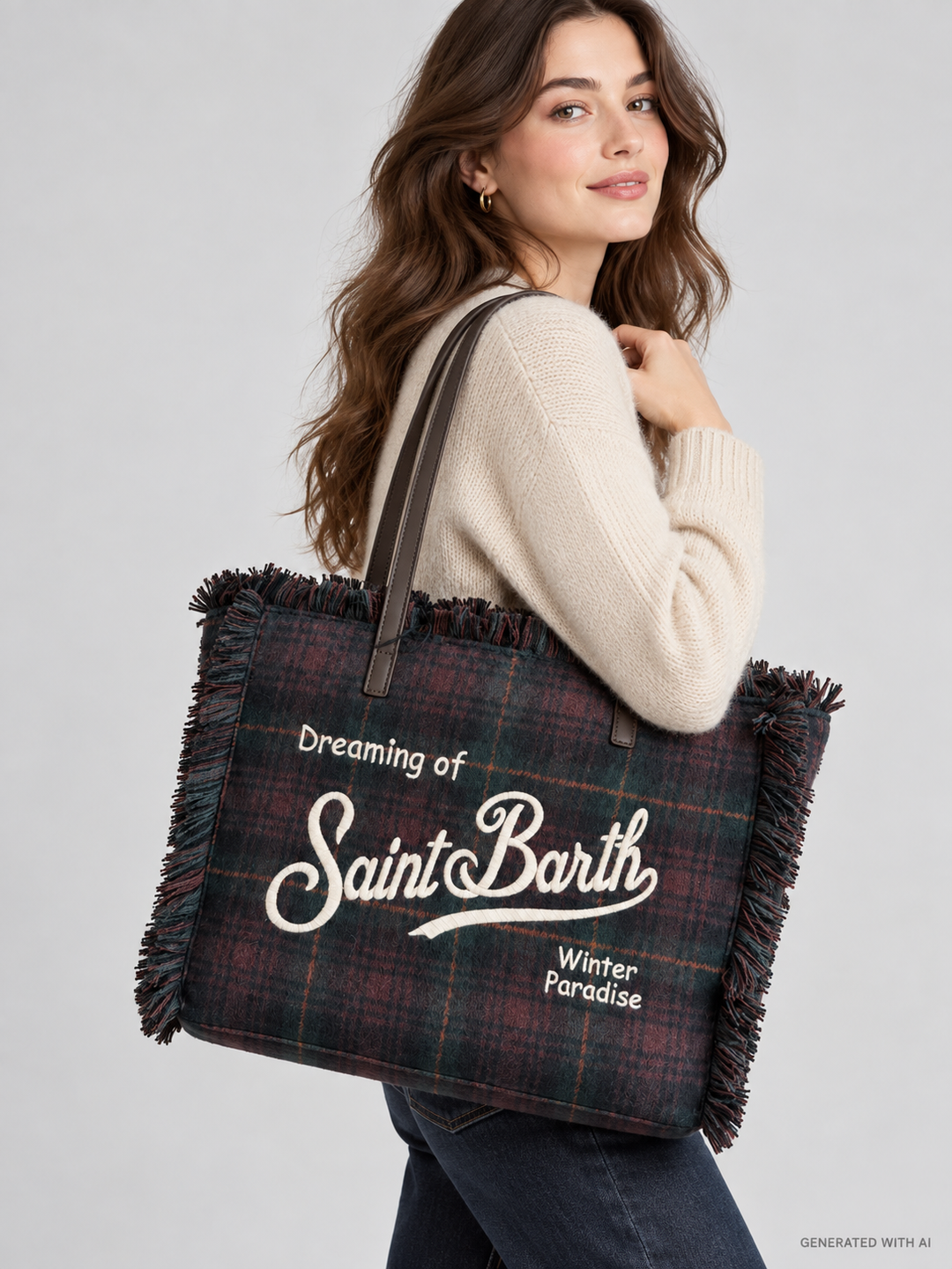 Borsa Vanity in tartan misto lana
