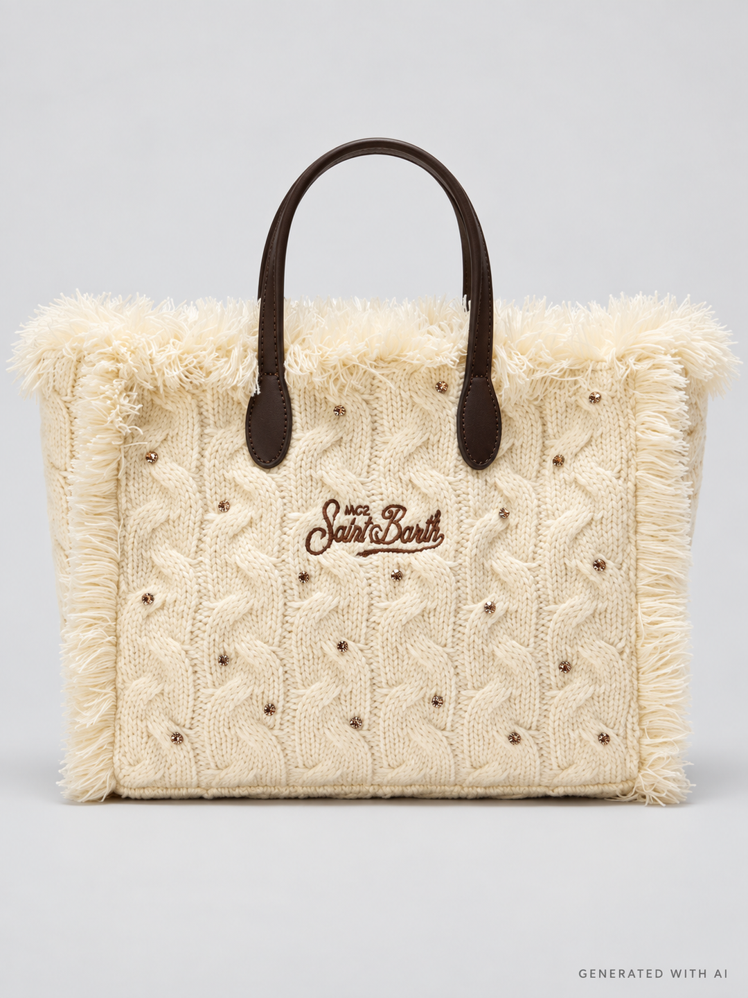 Borsa Colette Wool Braid in maglia intrecciata con strass