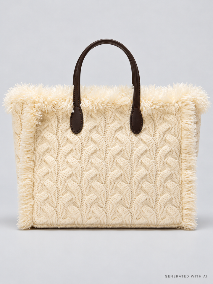 Borsa Colette Wool Braid in maglia intrecciata con strass