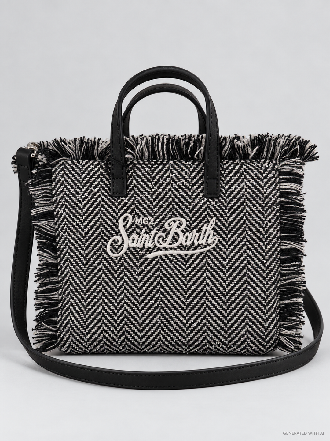 Borsa Vanity mini wool herringbone strass
