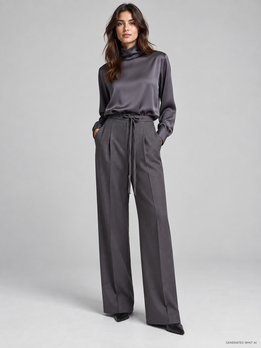 Pantaloni wide leg con coulisse