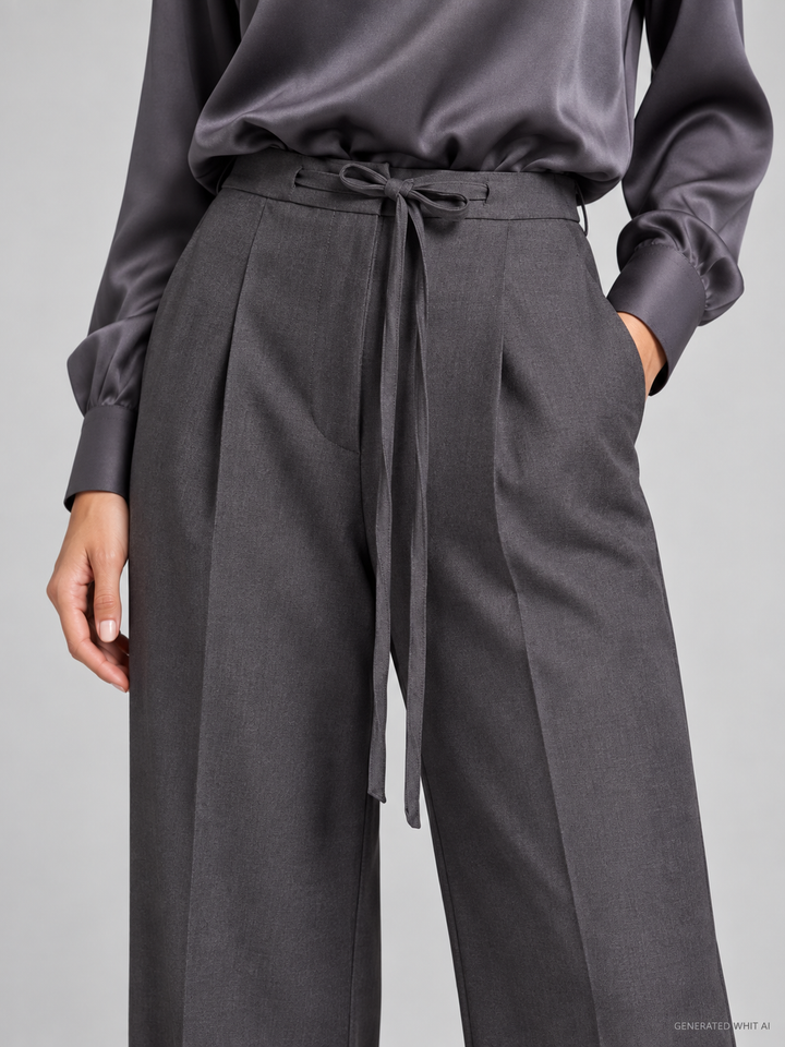Pantaloni wide leg con coulisse