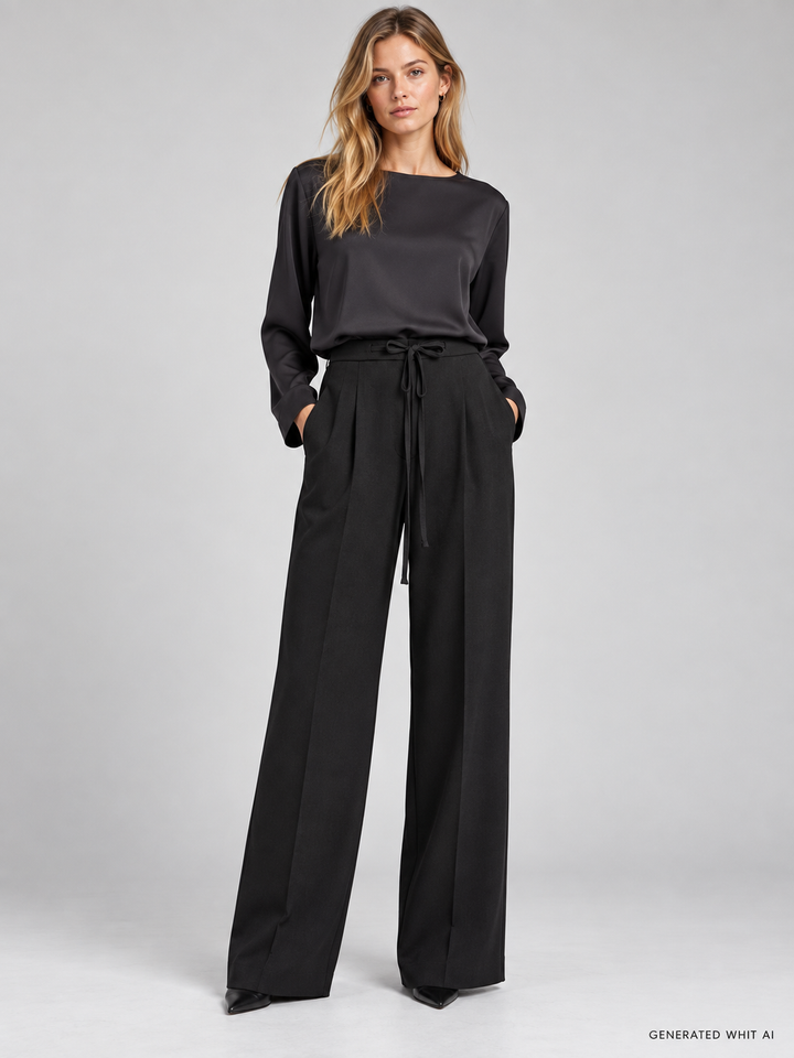 Pantaloni wide leg con coulisse