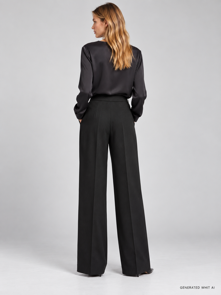 Pantaloni wide leg con coulisse
