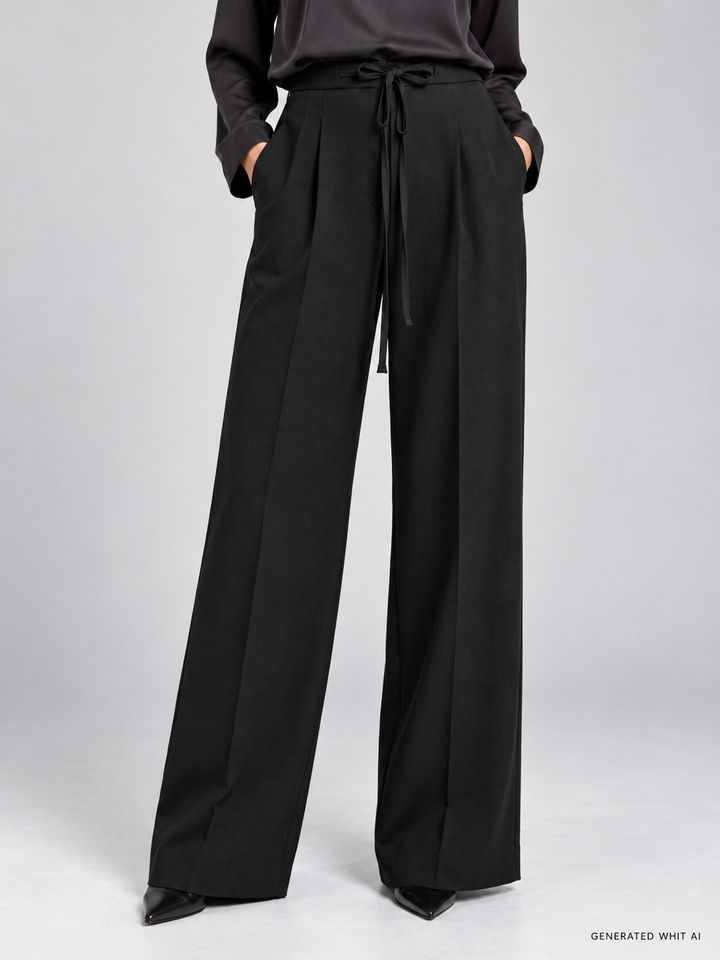 Pantaloni wide leg con coulisse