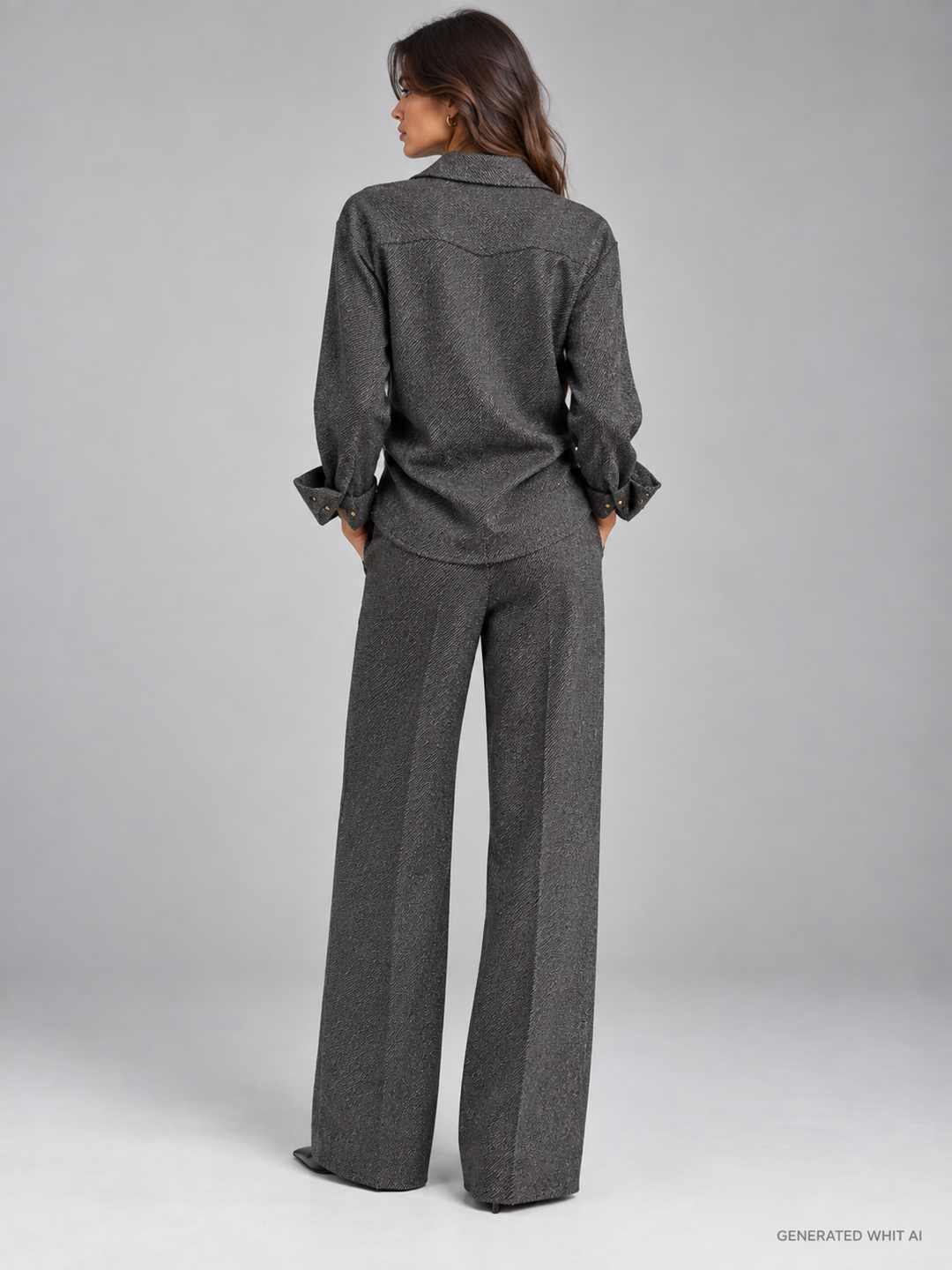 Camicia oversize in grisaglia bicolore