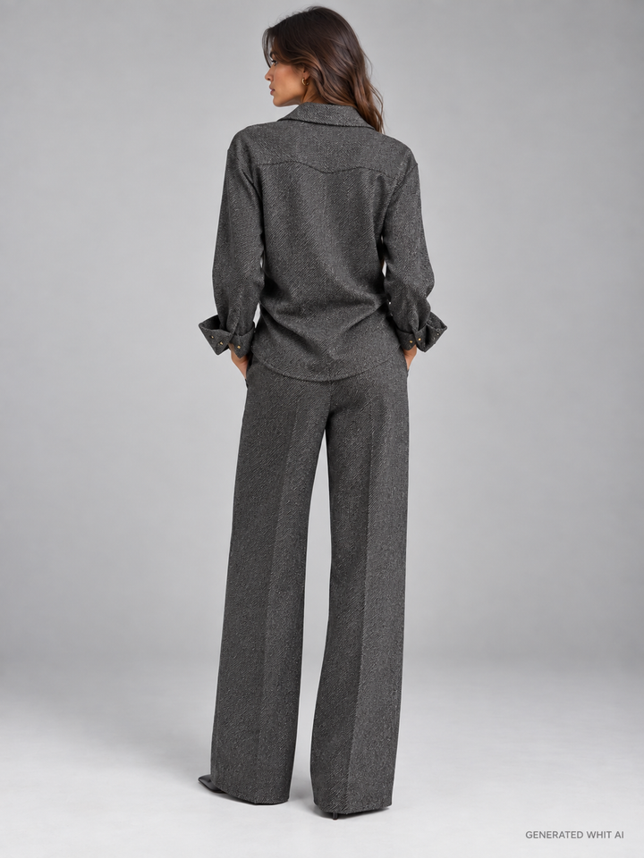 Camicia oversize in grisaglia bicolore