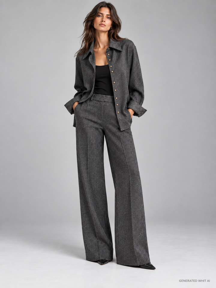 Camicia oversize in grisaglia bicolore