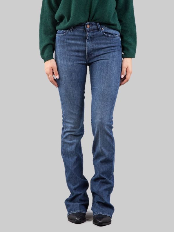 5 POCKET FLARE JEANS IN SLIM FIT STRETCH DENIM