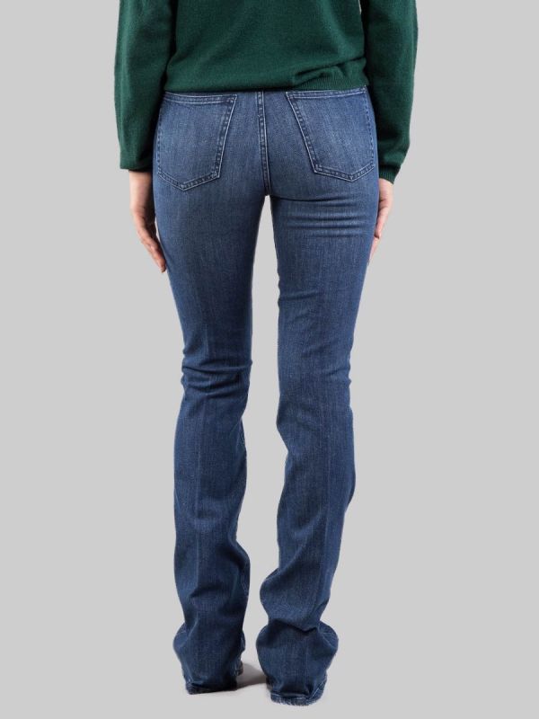 5 POCKET FLARE JEANS IN SLIM FIT STRETCH DENIM