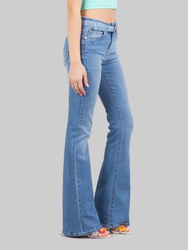 FLORA JEANS IN STRETCH DENIM WITH BELT