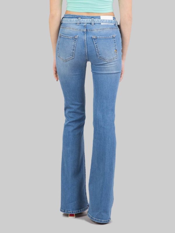 FLORA JEANS IN STRETCH DENIM WITH BELT