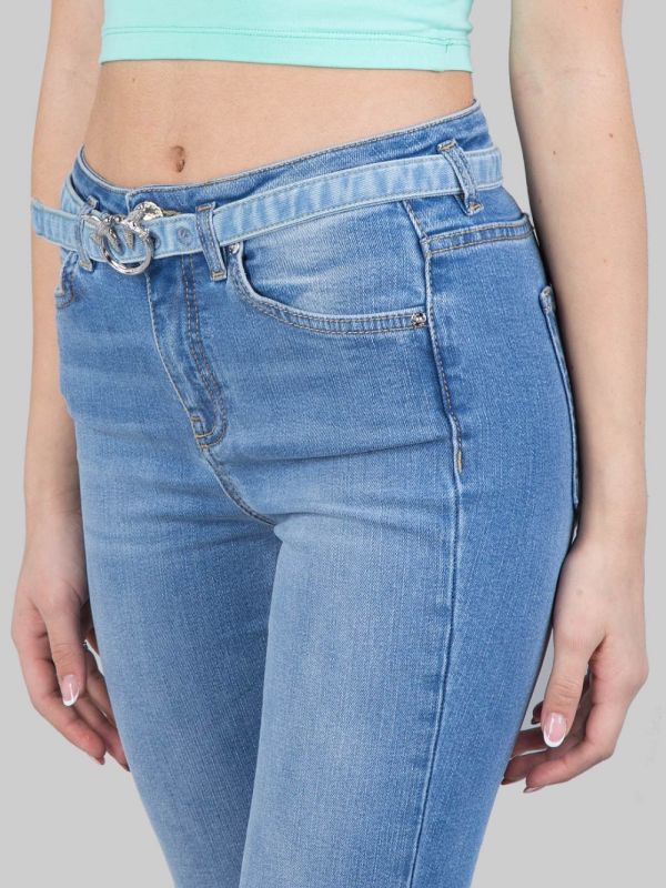 FLORA JEANS IN STRETCH DENIM WITH BELT
