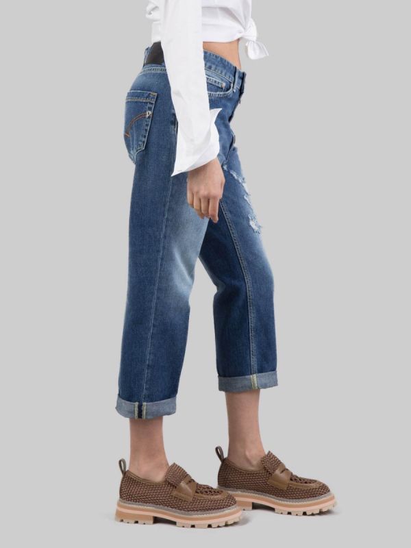 JEANS KOONS LOOSE FIT IN COTONE CON BOTTONI GIOIELLO