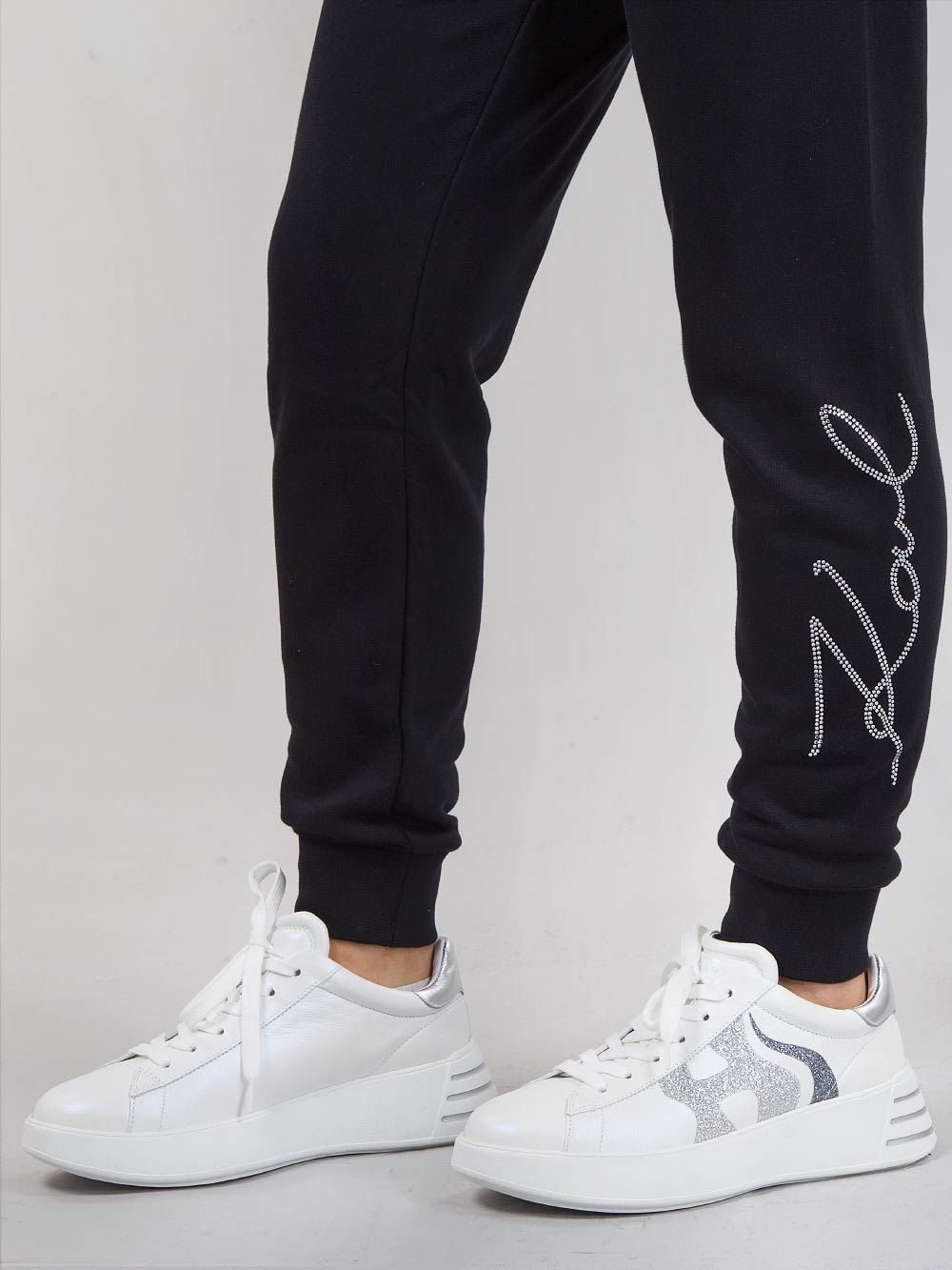JOGGER IN COTONE CON LOGO KARL IN STRASS