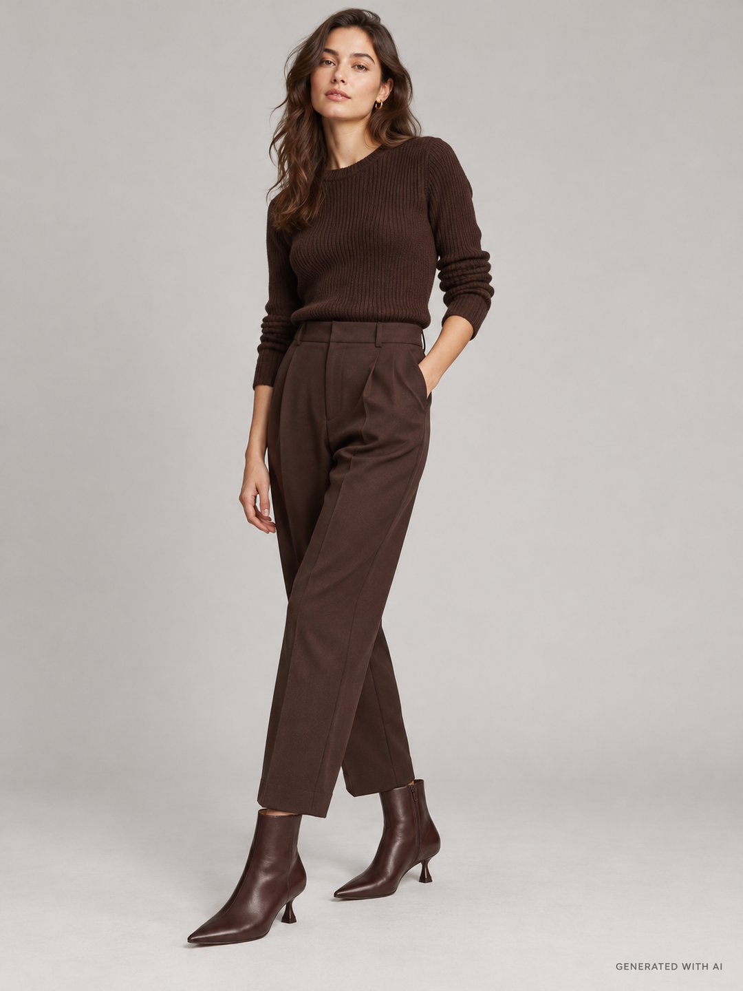 Stivaletti in Pelle con Tacco Kitten