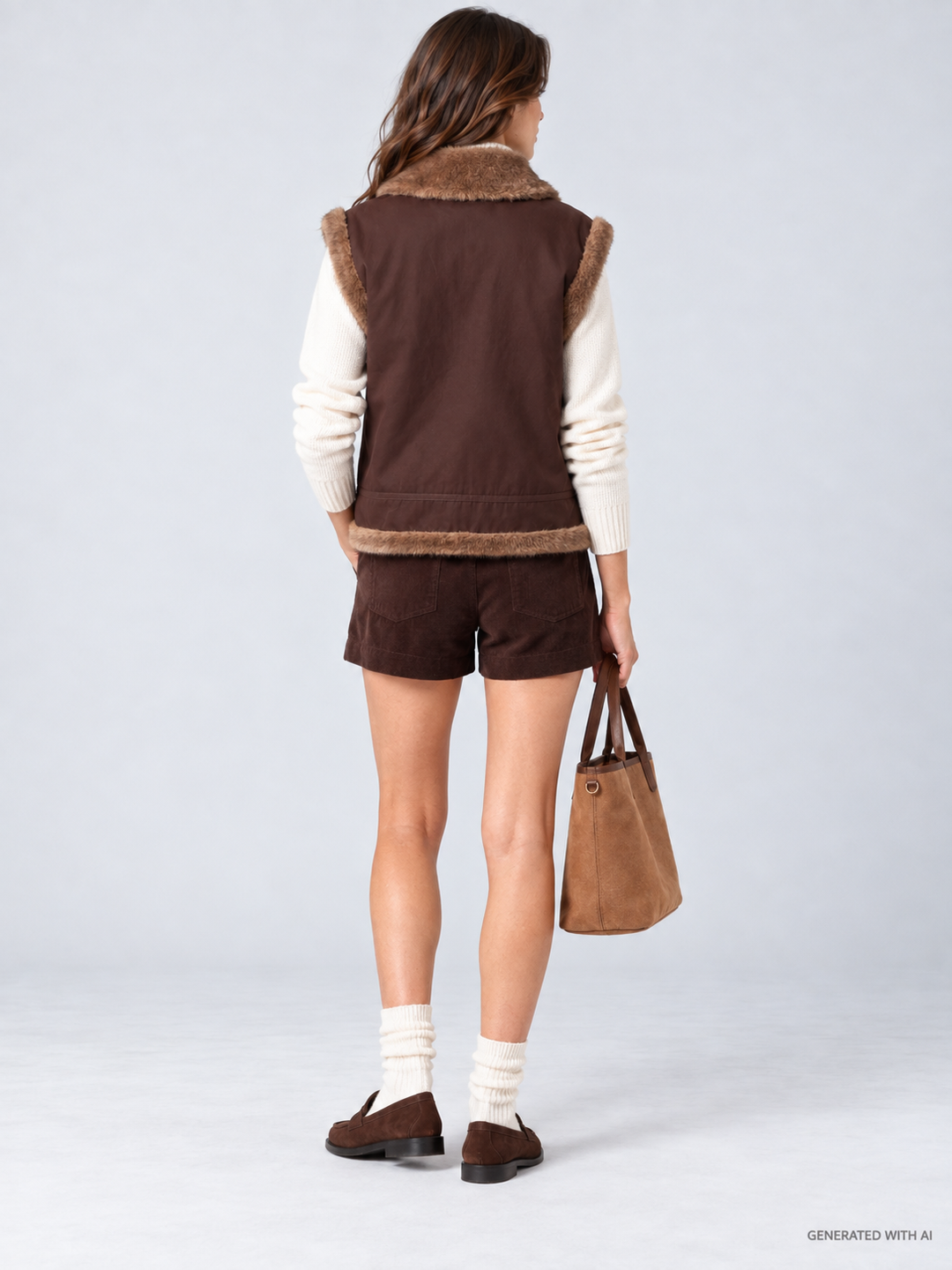 Gilet Hesketh reversibile in tessuto cerato ed effetto pelliccia