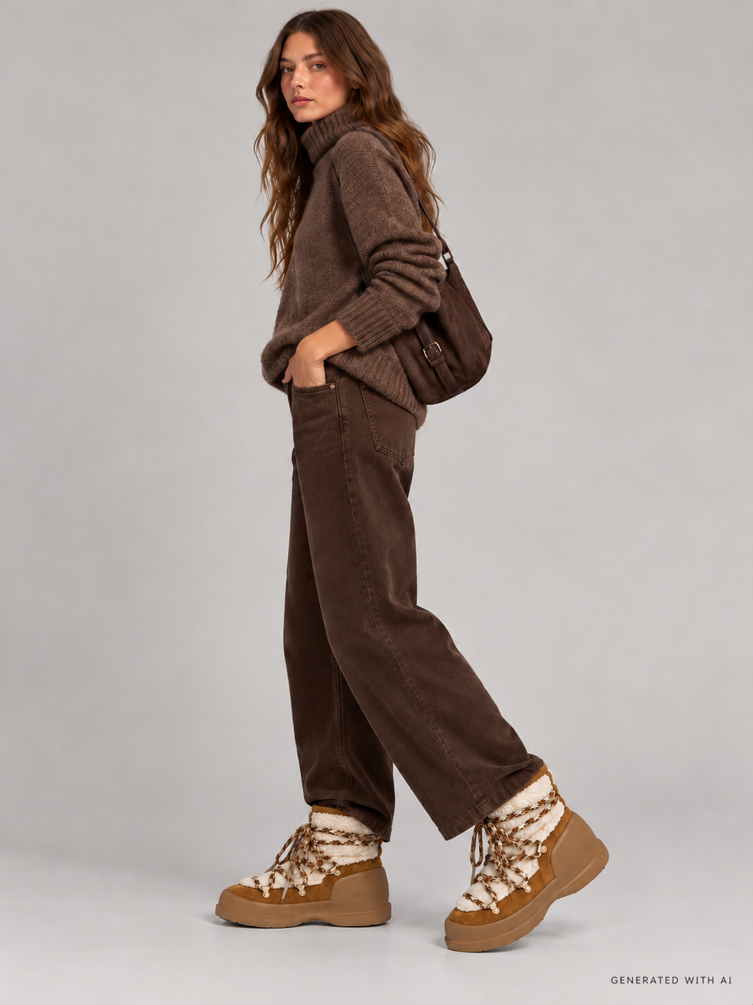 Moon Boot Mezzaluna in Shearling