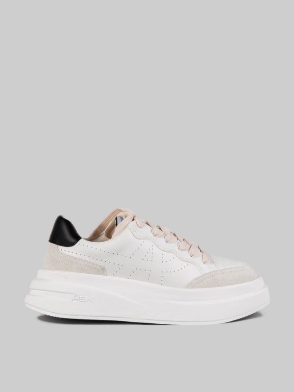 MAXI SNEAKER IMPULS IN PELLE BIANCA CON SPOILER NERO
