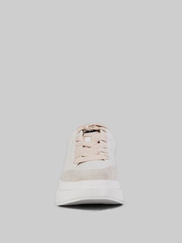MAXI SNEAKER IMPULS IN PELLE BIANCA CON SPOILER NERO