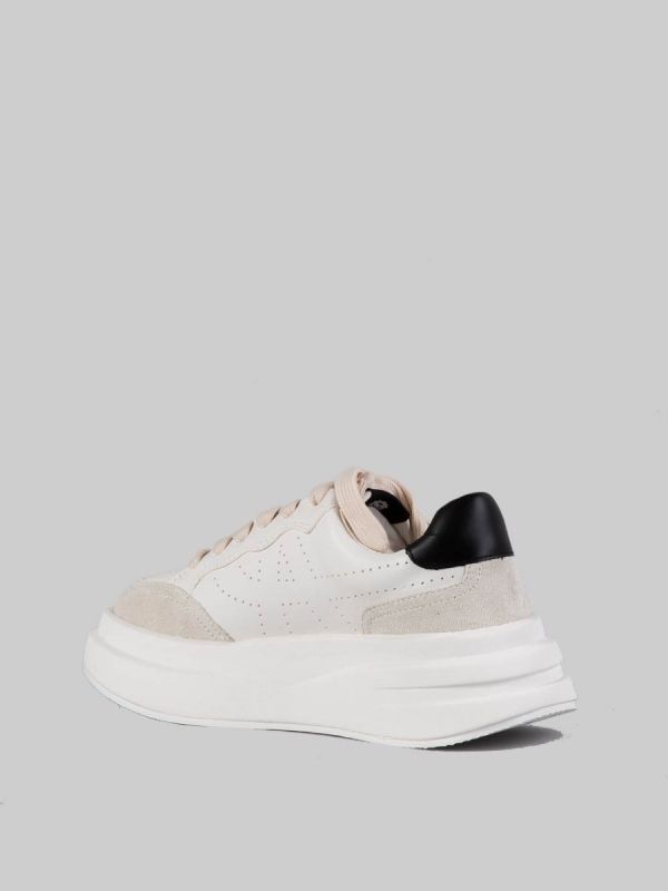 MAXI SNEAKER IMPULS IN PELLE BIANCA CON SPOILER NERO