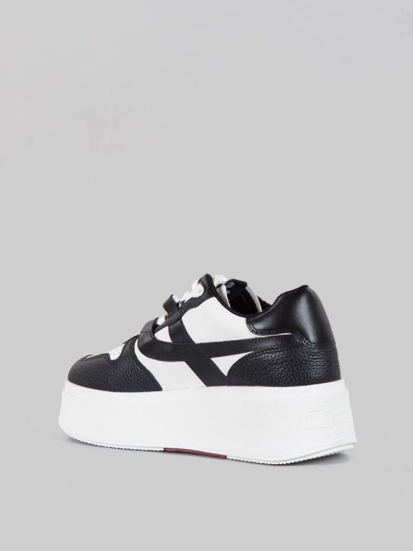 MAXI SNEAKER MATCH IN PELLE BICOLORE BIANCA E NERA